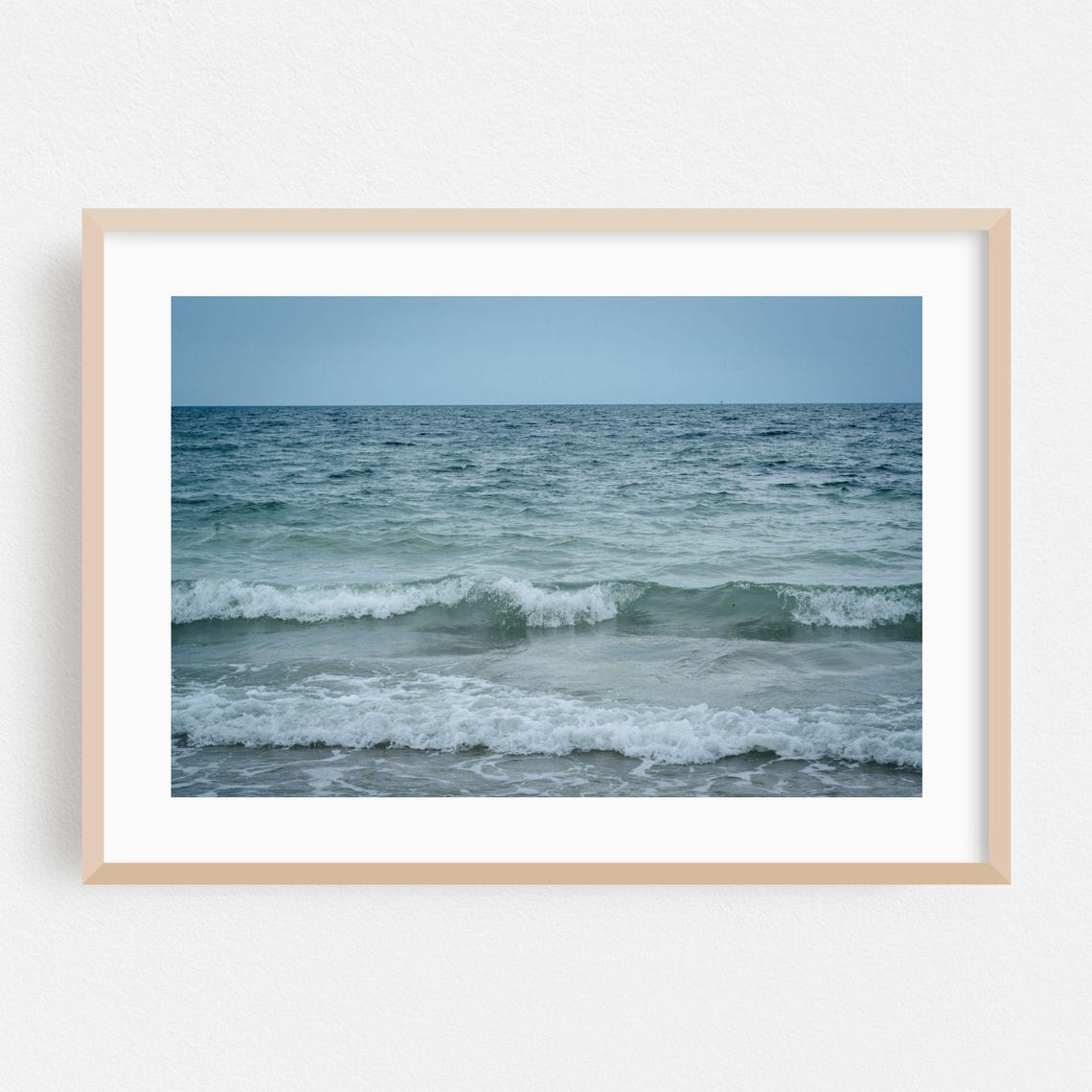 Foamy Ocean Surf Rolling Waves Coastal Photography Moody Print