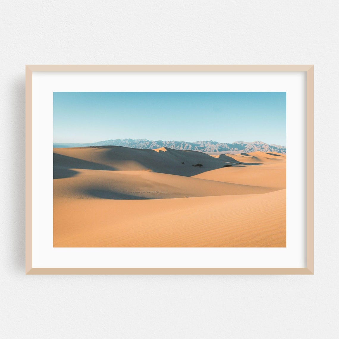 Desert Sand Dunes Mountain Horizon Minimalist Landscape Photo Poster