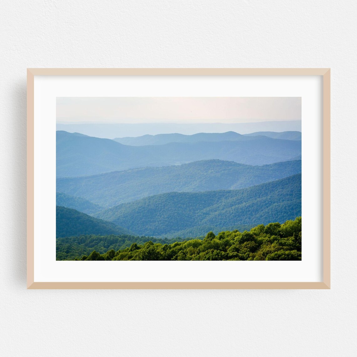 Virginia Blue Ridge Mountain Layers Hazy Forest Landscape Photo Poster