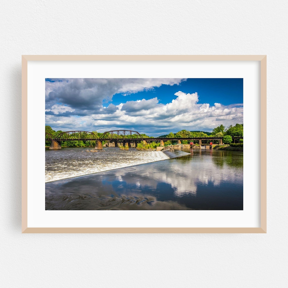 Easton Pennsylvania River Railroad Bridge Photography Poster