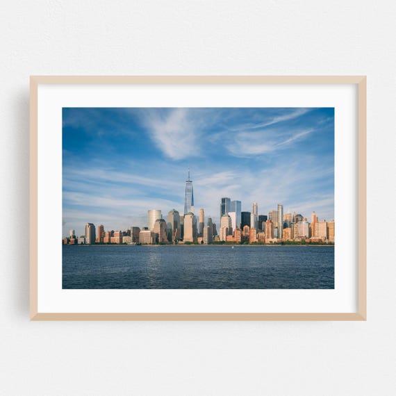 Jersey City Print New Wall Art Cityscape Framed Skyline Home Decor Poster Architecture Fine Modern Scenic