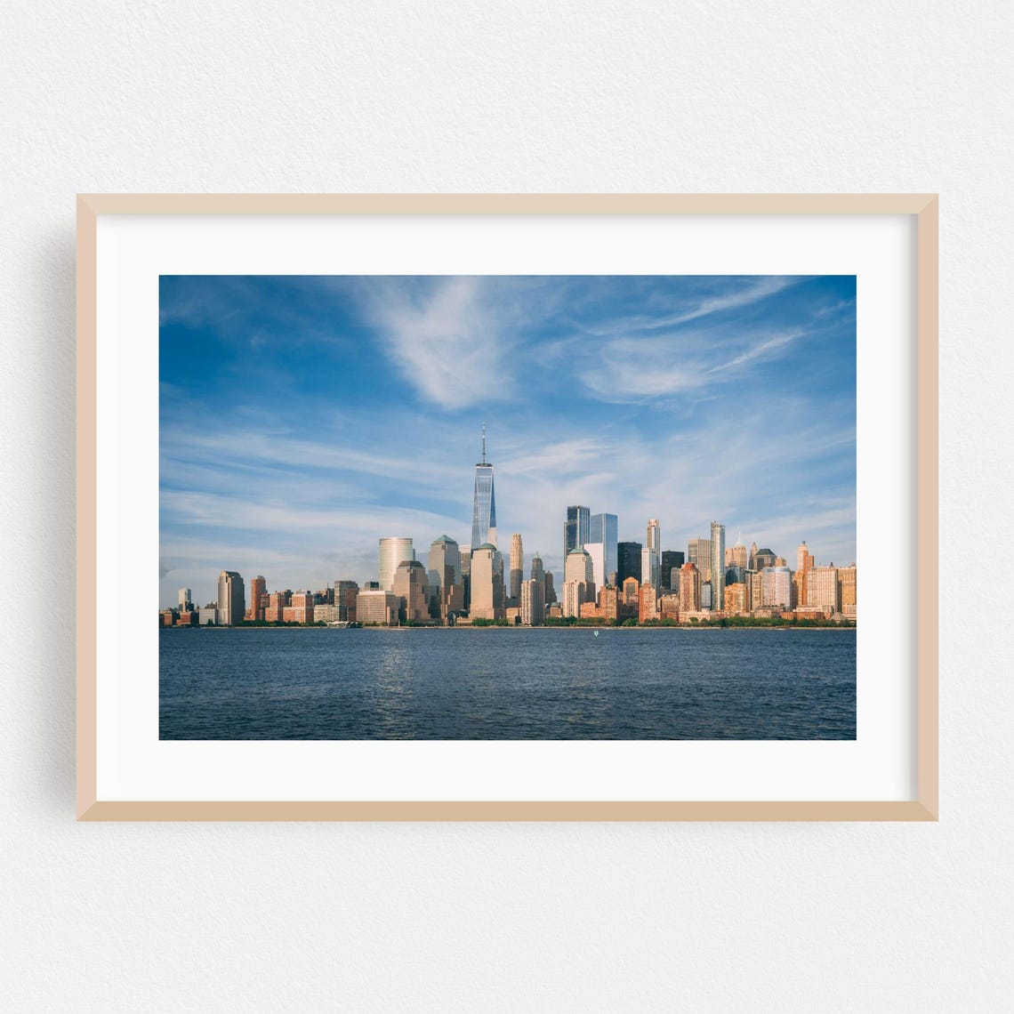 Jersey City Skyline And One World Trade Center Daylight Poster