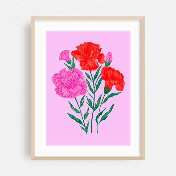 Floral Print Flowers Wall Art Botanical Framed Modern Home Decor Illustration Poster Pastel Fine Pop