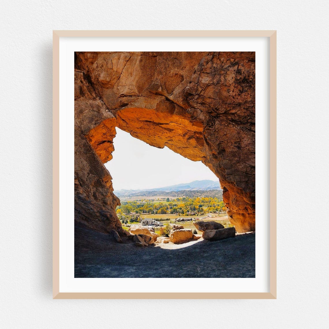 Colorado Rock Arch Window Over Autumn Valley View Photo Poster