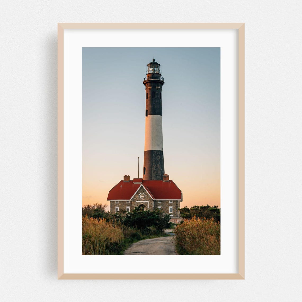 Coastal Lighthouse at Golden Sunset Photography Fine Art Poster