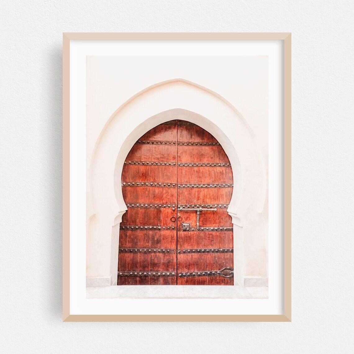 Moroccan Wooden Door Poster Marrakesh Architecture Travel Photo Decor