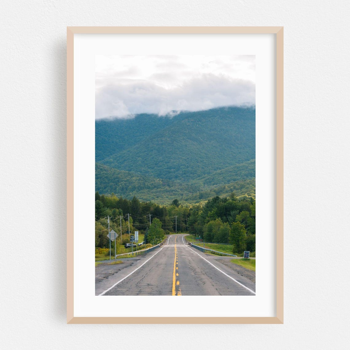 New York State Mountain Road Through Green Forest Photo Poster