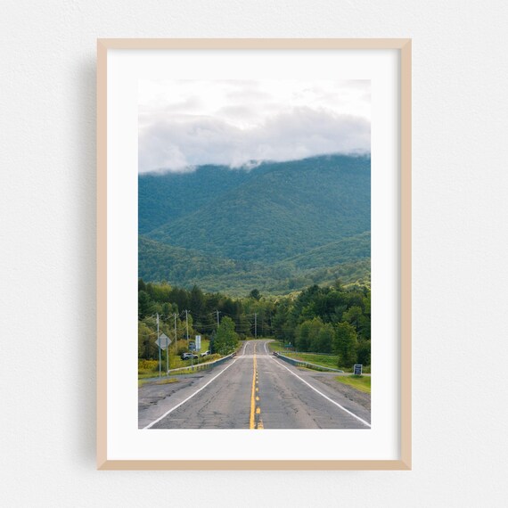 New York State Mountain Road Through Green Forest Photo Poster