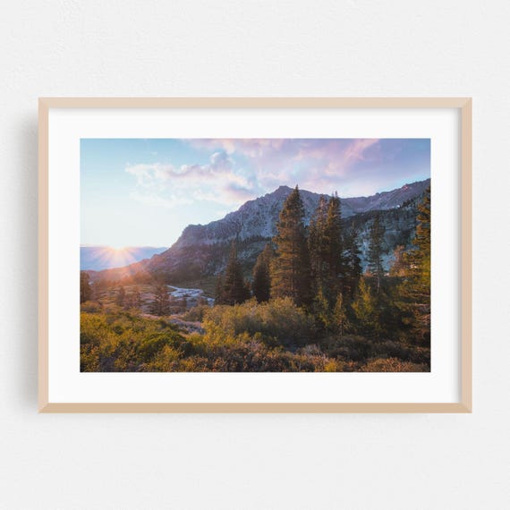 Print Mountain Wall Art Sunset Framed Nature Home Decor Landscape Poster Scenic Fine Wilderness Forest