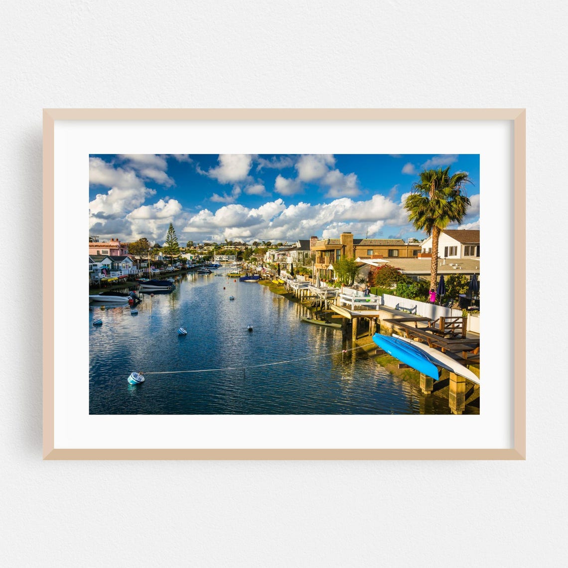 Newport Beach California Harbor Boats Waterfront Homes Poster