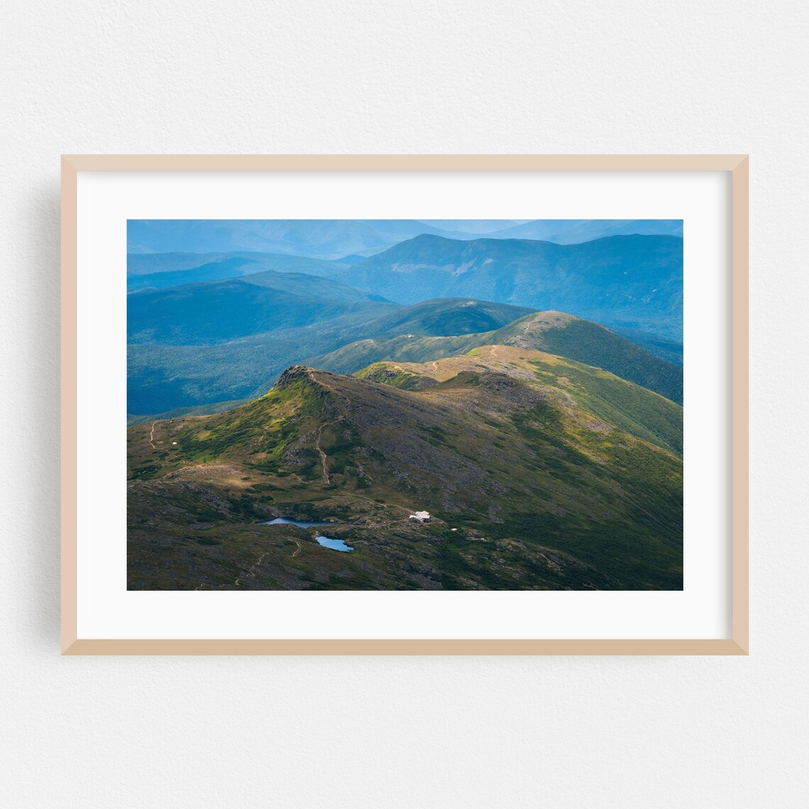 New Hampshire White Mountains Hazy Blue Peaks Scenic Photo Poster