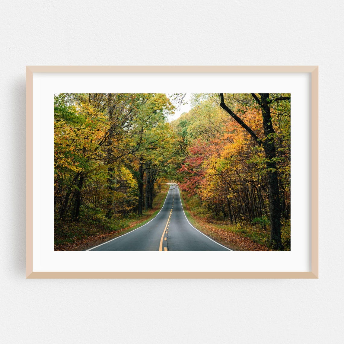 Autumn Forest Road Peak Fall Foliage Tunnel Scenic Drive Poster