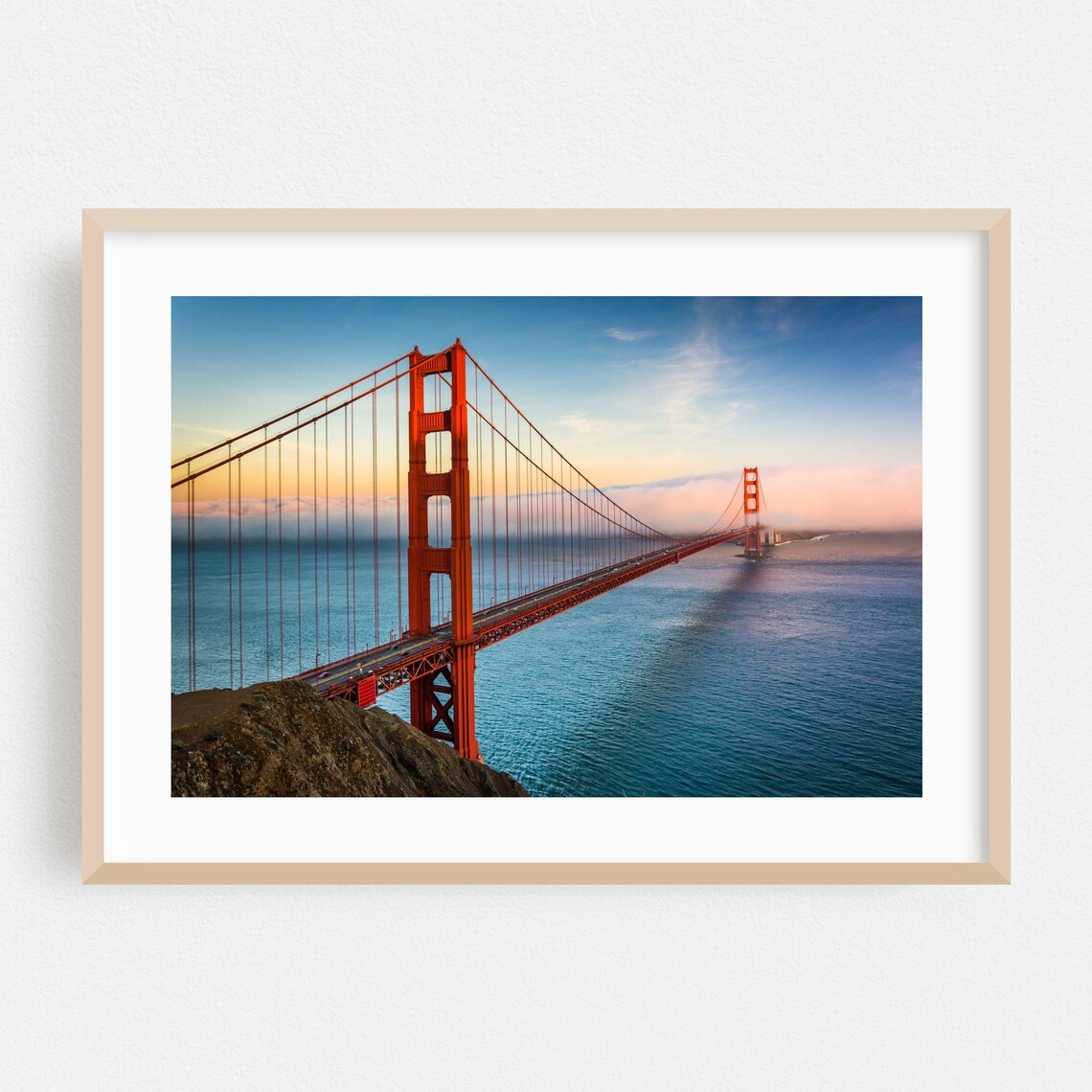 Golden Gate Bridge Sunrise Span Over Bay Fine Art Photo Poster