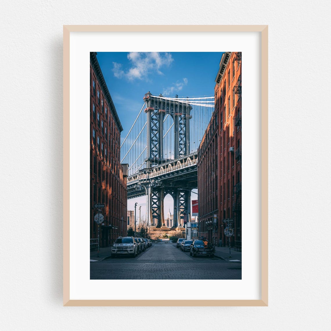 Manhattan Bridge View From DUMBO Brooklyn Street Photo Poster