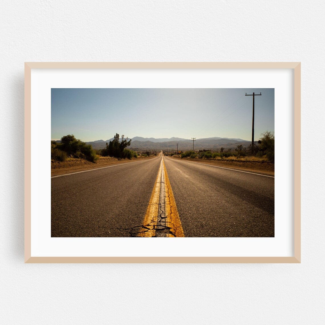 Pioneertown Desert Highway Centerline Road Photography Travel Poster