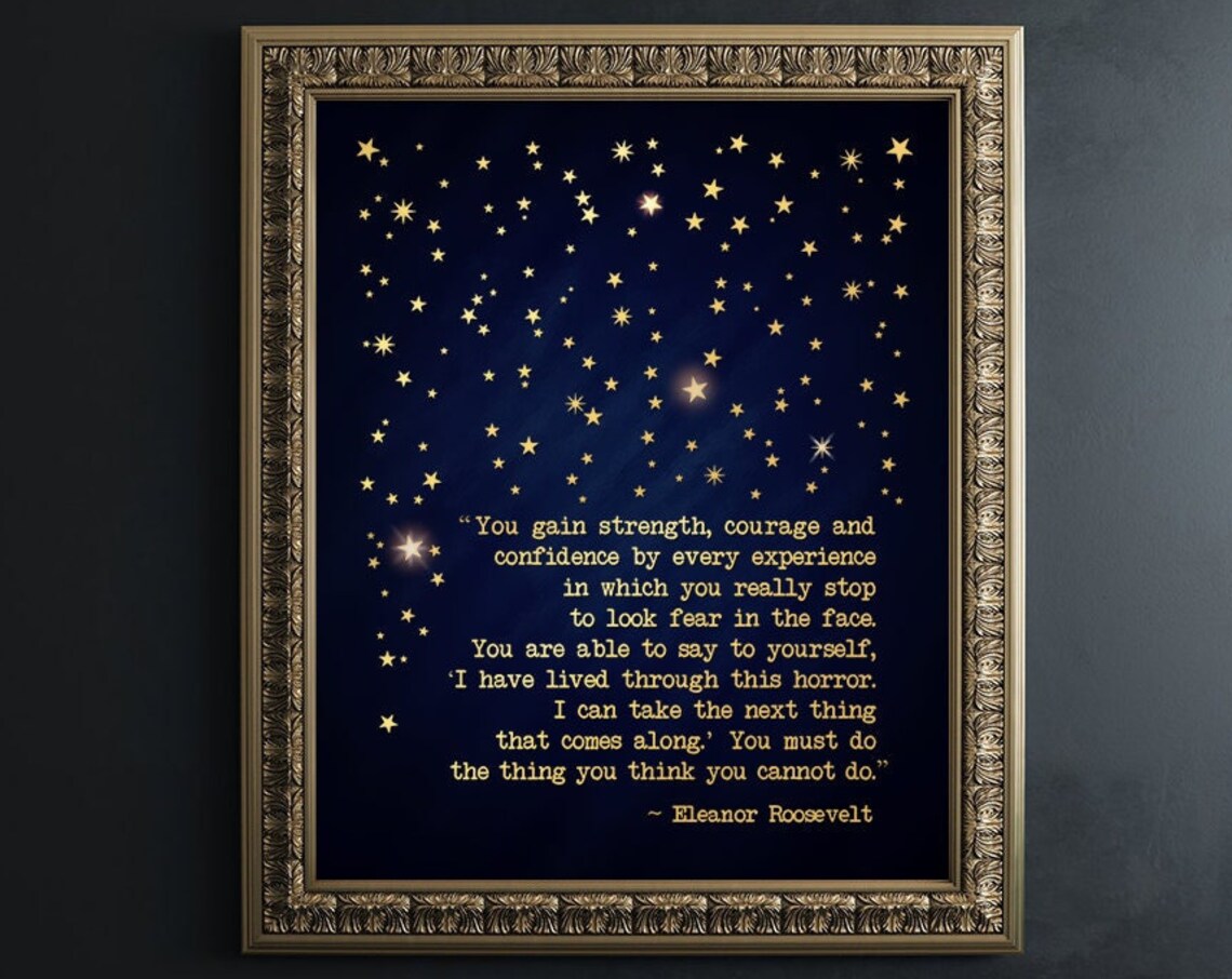 Eleanor Roosevelt Quote, Gold Foil Poster Print