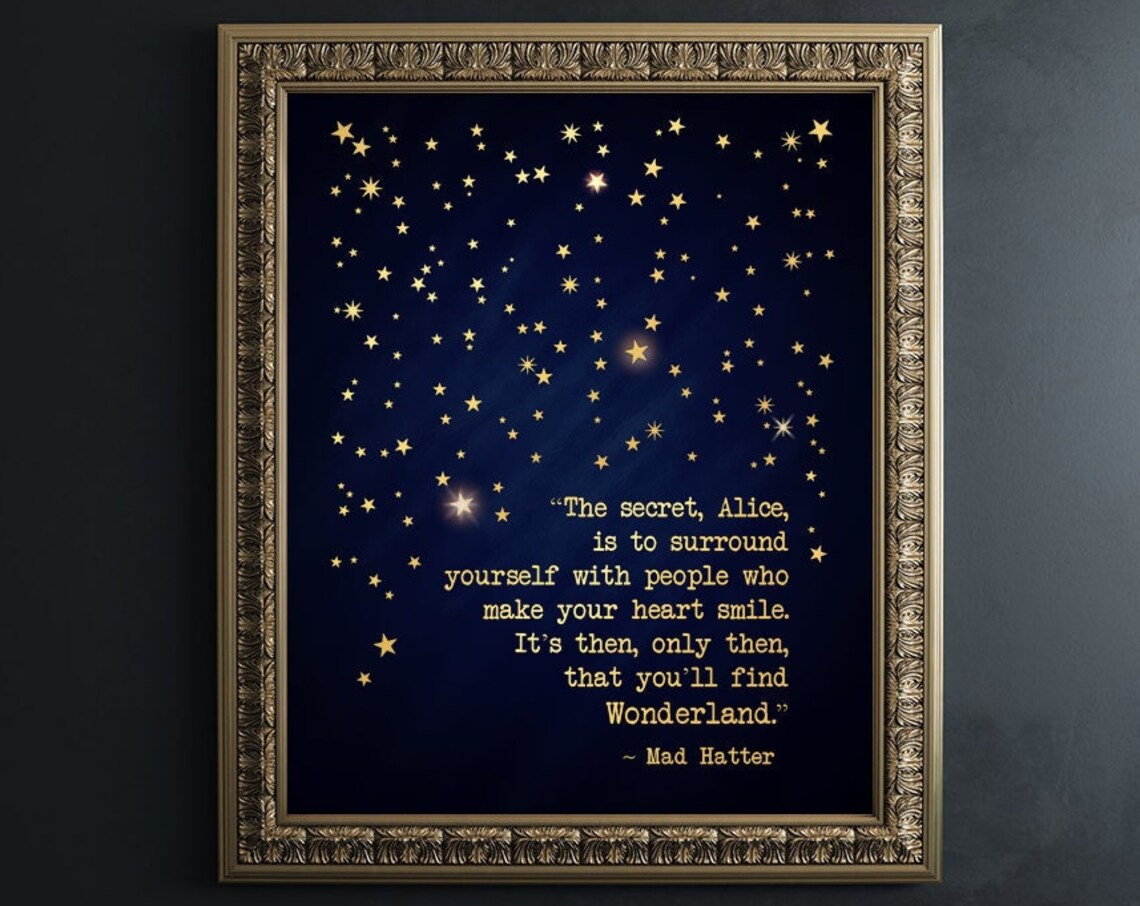 Alice In Wonderland Decor, Gold Star Art Print