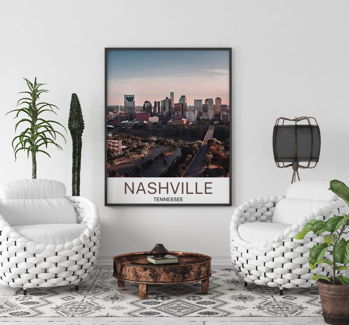 Nashville Travel Print Nashville Wall Art Nashville Poster Nashville Art Print Nashville Artwork Unique Birthday Wedding Gift - Image 3