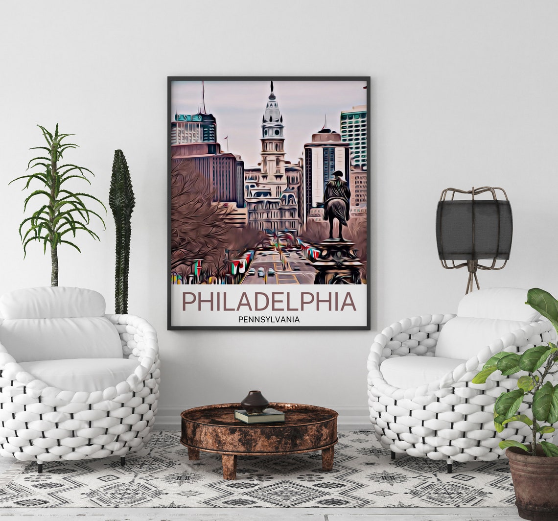 Philadelphia Travel Print Philadelphia Wall Art Philadelphia Art Philadelphia Artwork Philadelphia Art Print Philadelphia Travel Poster - Image 2