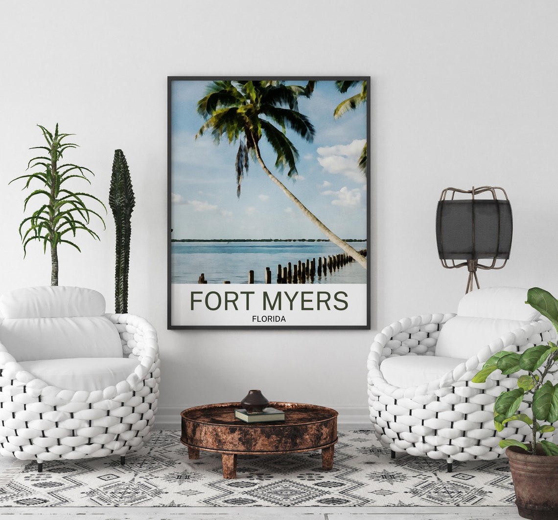 Fort Myers Travel Print Fort Myers Wall Art Fort Myers Poster Fort Myers Art Print Fort Myers Wall Decor Fort Myers Travel - Image 3