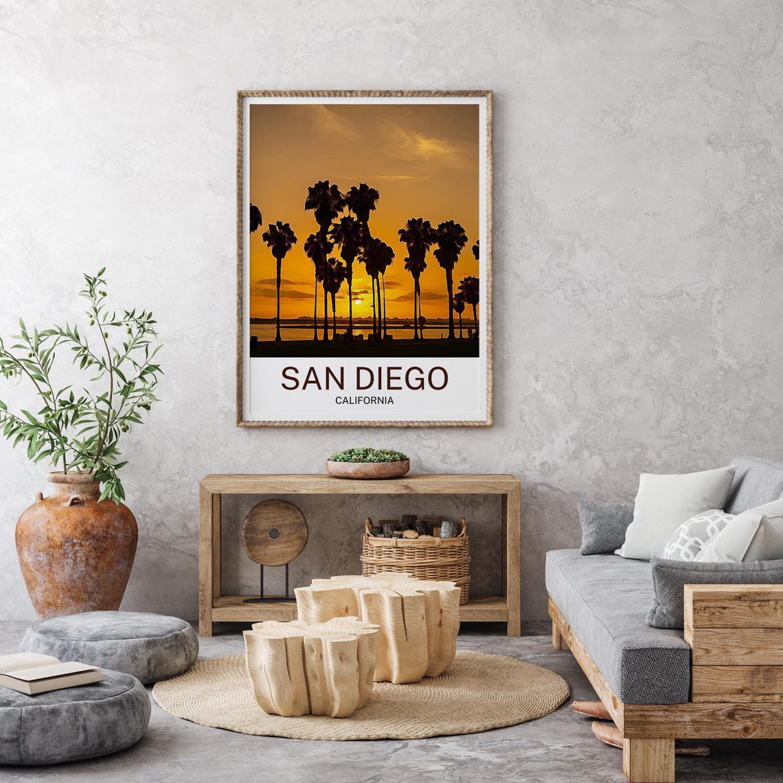 San Diego San Diego Print San Diego Wall Art San Diego Poster San Diego Painting San Diego San Diego Gift Travel Poster Print - Image 3