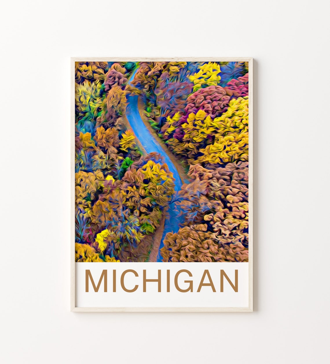Michigan Travel Print Michigan Wall Art Michigan Poster Michigan Art Print Michigan Wall Decor Michigan Travel Michigan Artwork