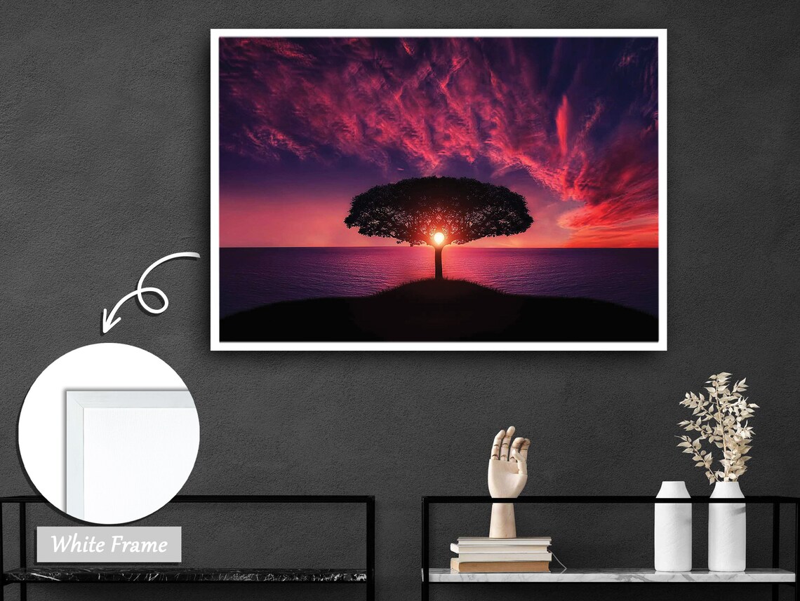 Tree Shadow at Sunset, Contemporary Decor - Image 3