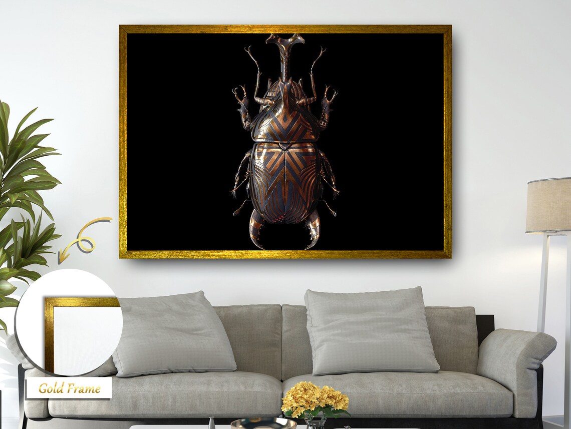 Abstract Insect, Copper And Black Contemporary Decor - Image 5
