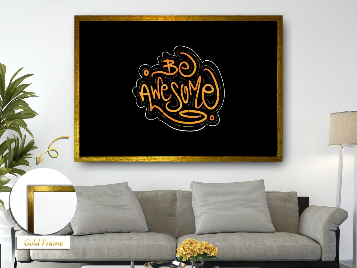 Be Awesome Positivity Motivation Typography Art Print - Image 4