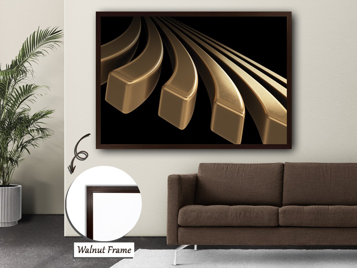 Abstract Gold Blocks Painting, Modern Design - Image 2