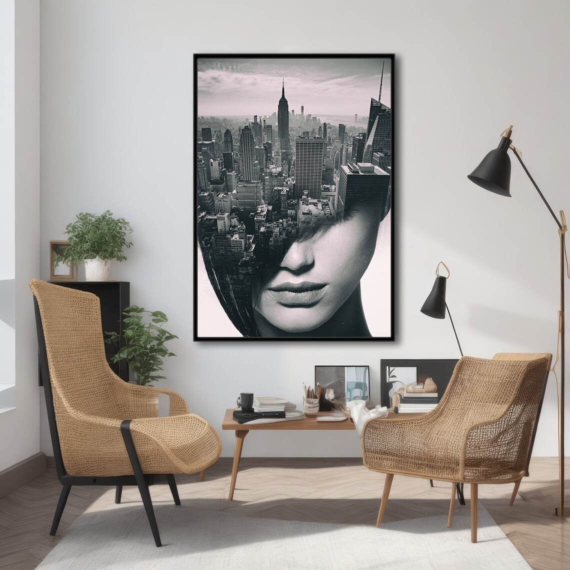 Urban Woman Silhouette, Modern Painting for Decor - Image 4
