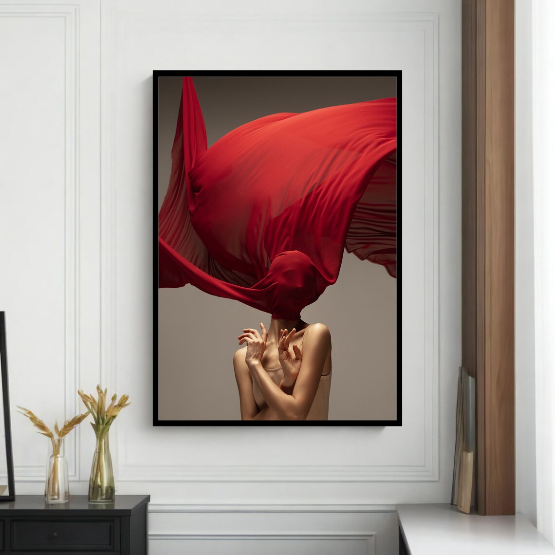 Modern Abstract Dance, Red Dress Ballet Dancer - Image 4