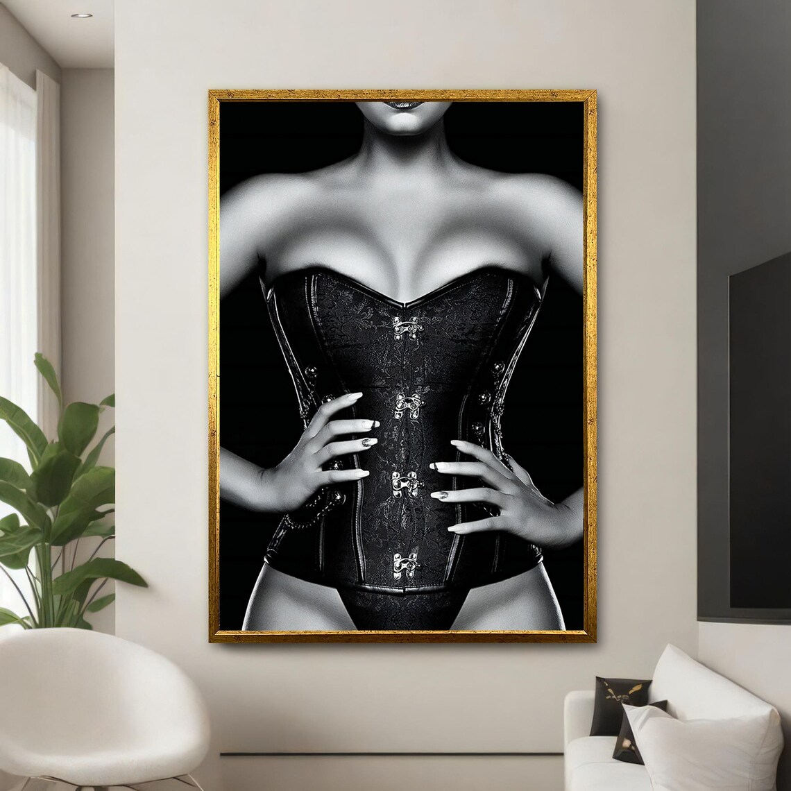 Sensual Woman In Corset, Erotic Art Gift - Image 5