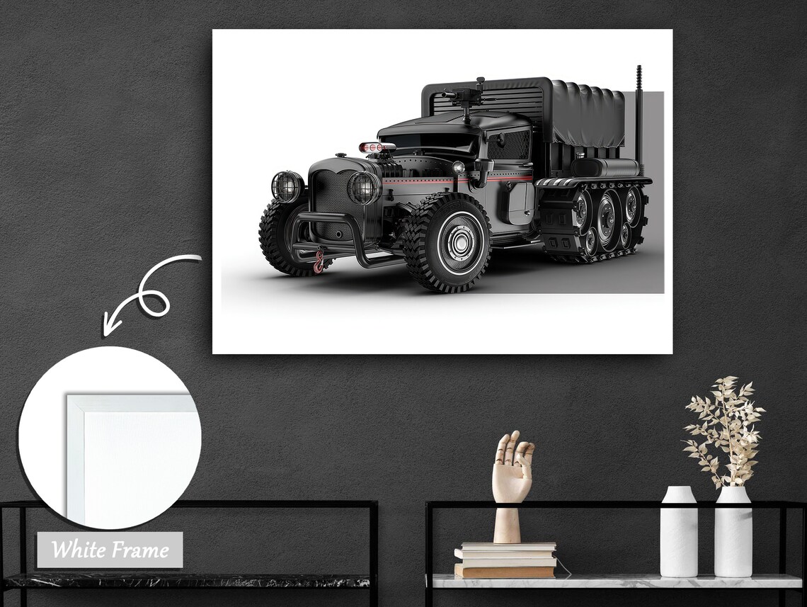 War Machine Battle Truck, Mixed Media Military Art - Image 2