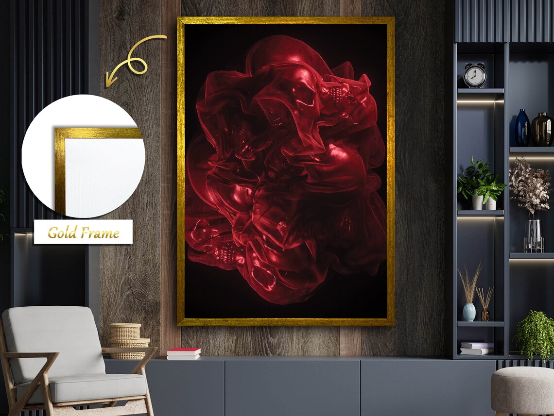 Red Dancing On Water Abstract Watercolor Art - Image 4
