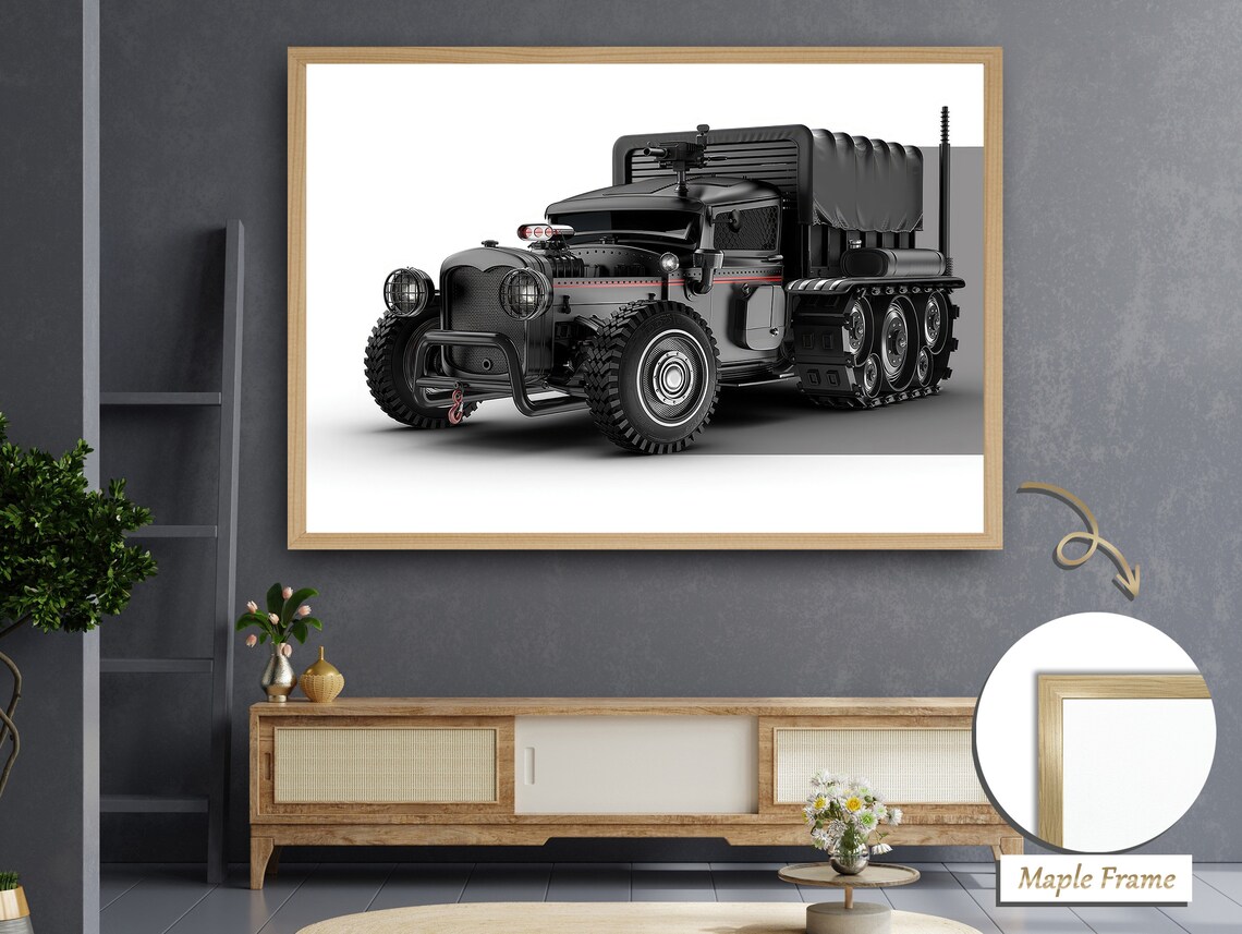 War Machine Battle Truck, Mixed Media Military Art
