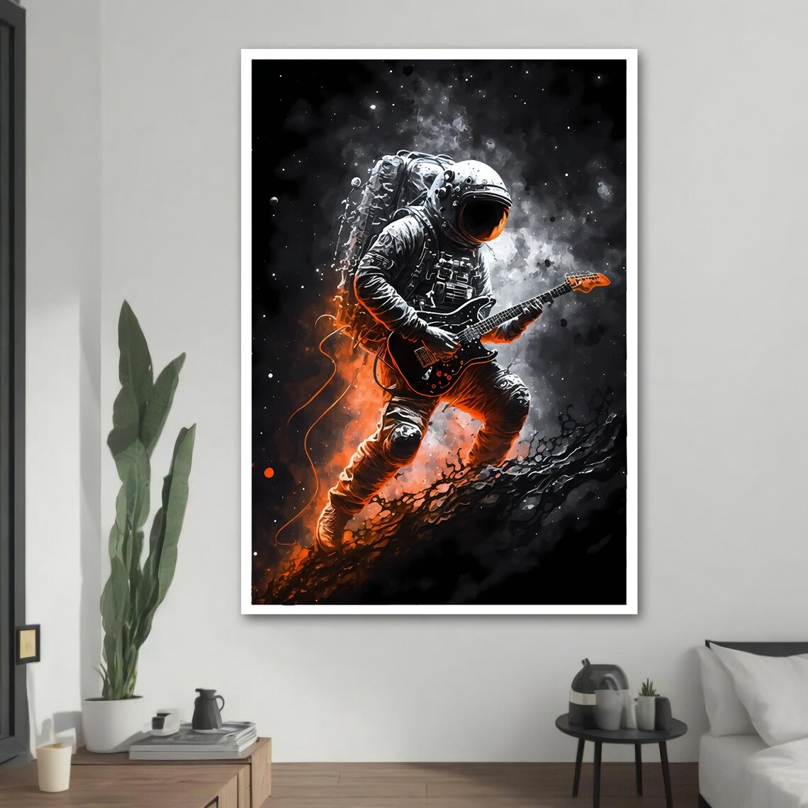 Astronaut Playing - Contemporary Travel Poster - Image 2