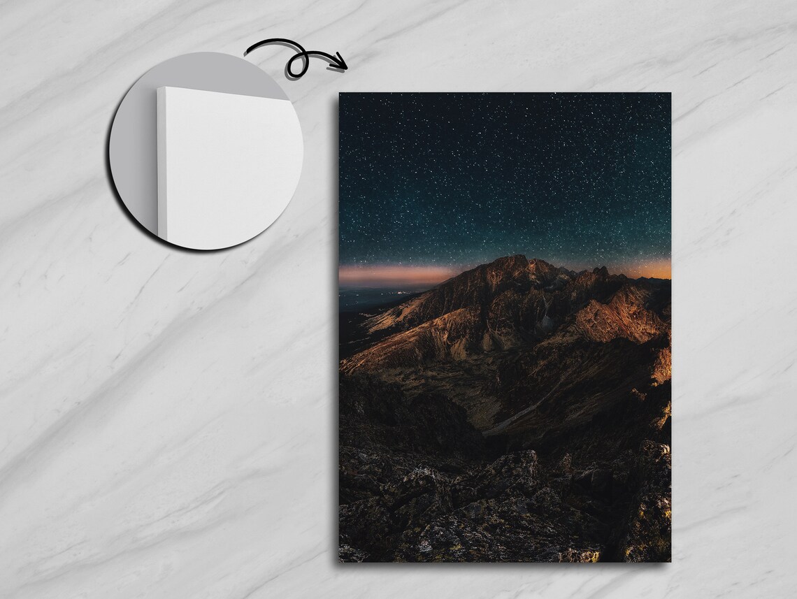 The Light Of The Stars, Mountain Landscape Night Art - Image 5