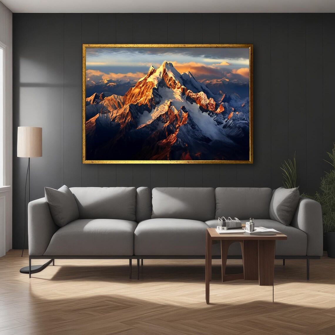 Sunrise Over Snowy Mountains, Nature Landscape Print - Image 4