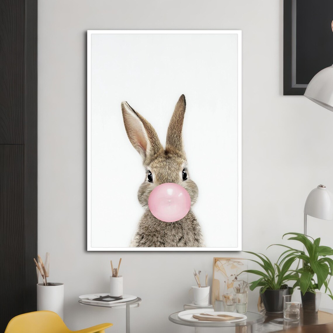 Gummy Rabbit Art Print, Wild Animal Painting - Image 3