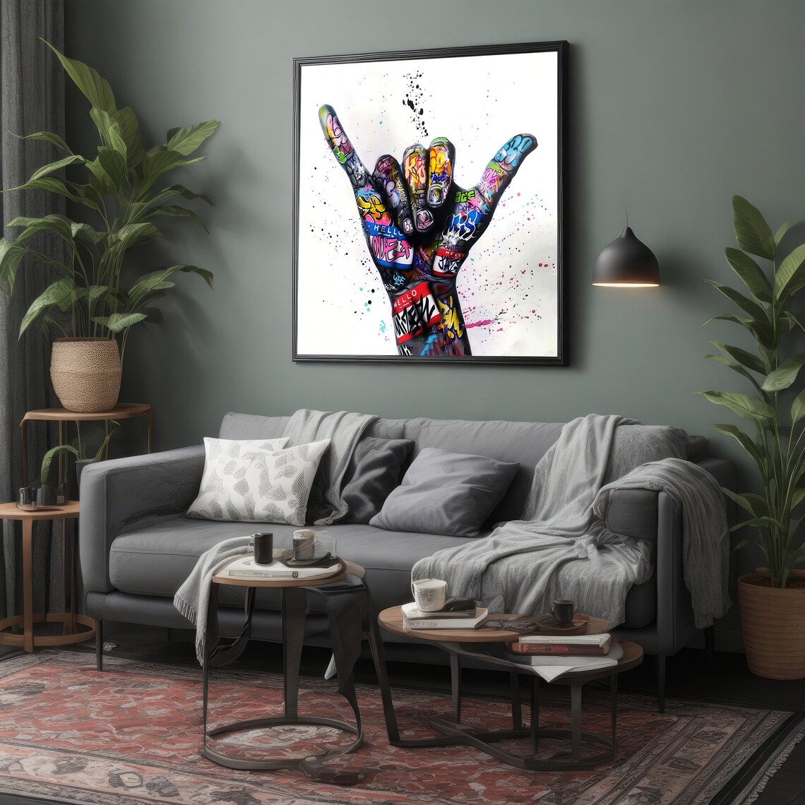 Graffiti Art Hand Gesture, Urban Decor Gift