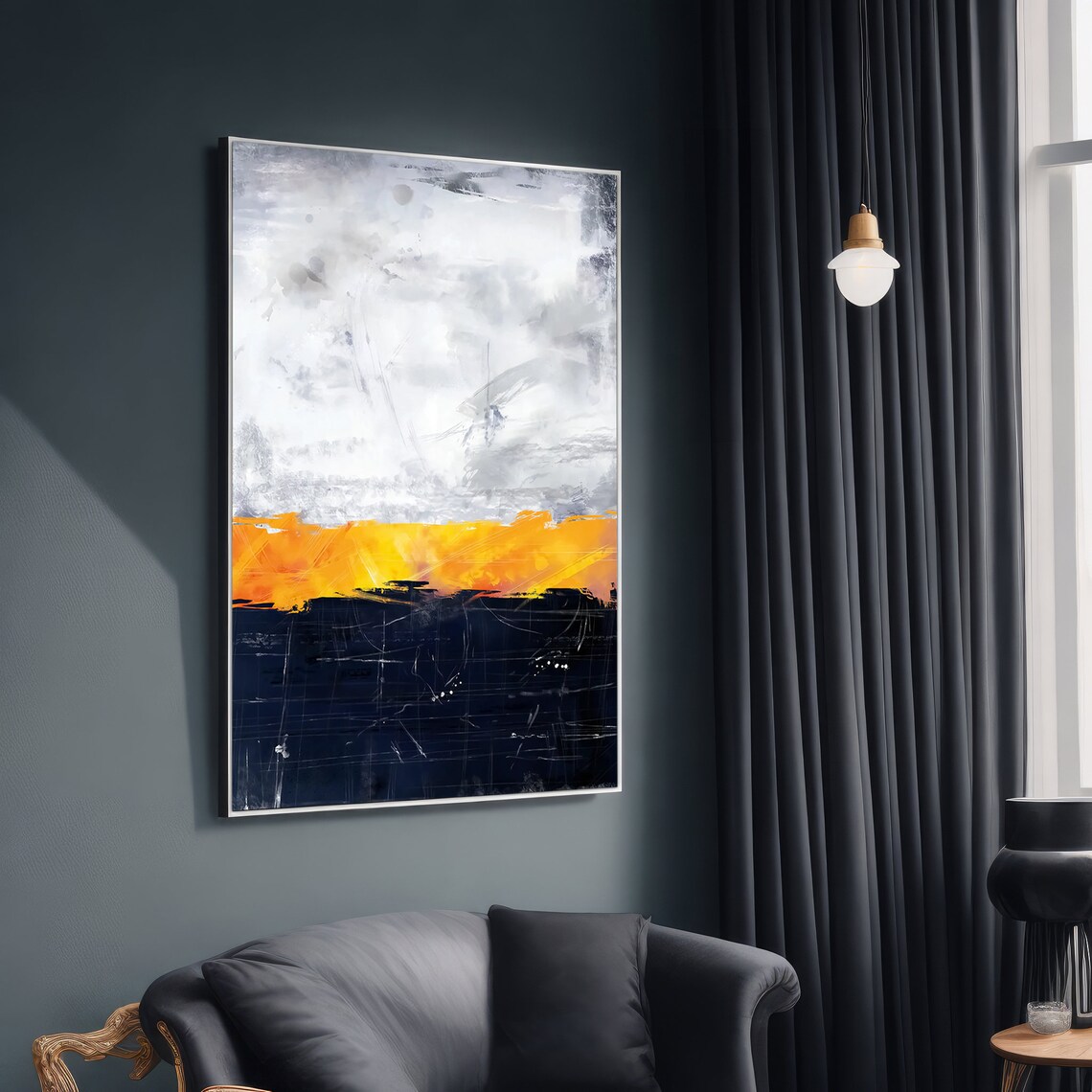 Abstract Painting, Modern Art with Bold Color Blocks
