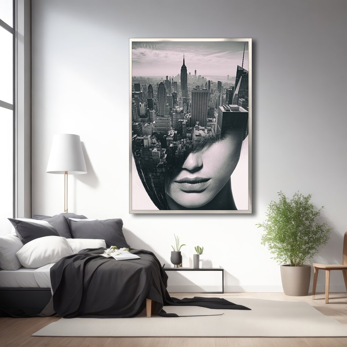 Urban Woman Silhouette, Modern Painting for Decor - Image 3