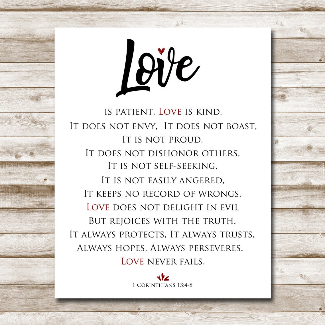 Love Is Patient Love Is Kind 1 Corinthians Scripture Wedding Poster - Image 5