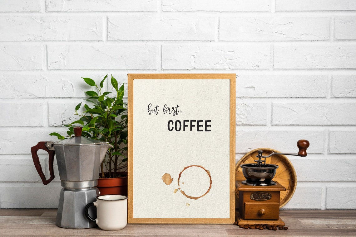 But First Coffee Minimalist Typography Quote Kitchen Wall Decor Poster - Image 3