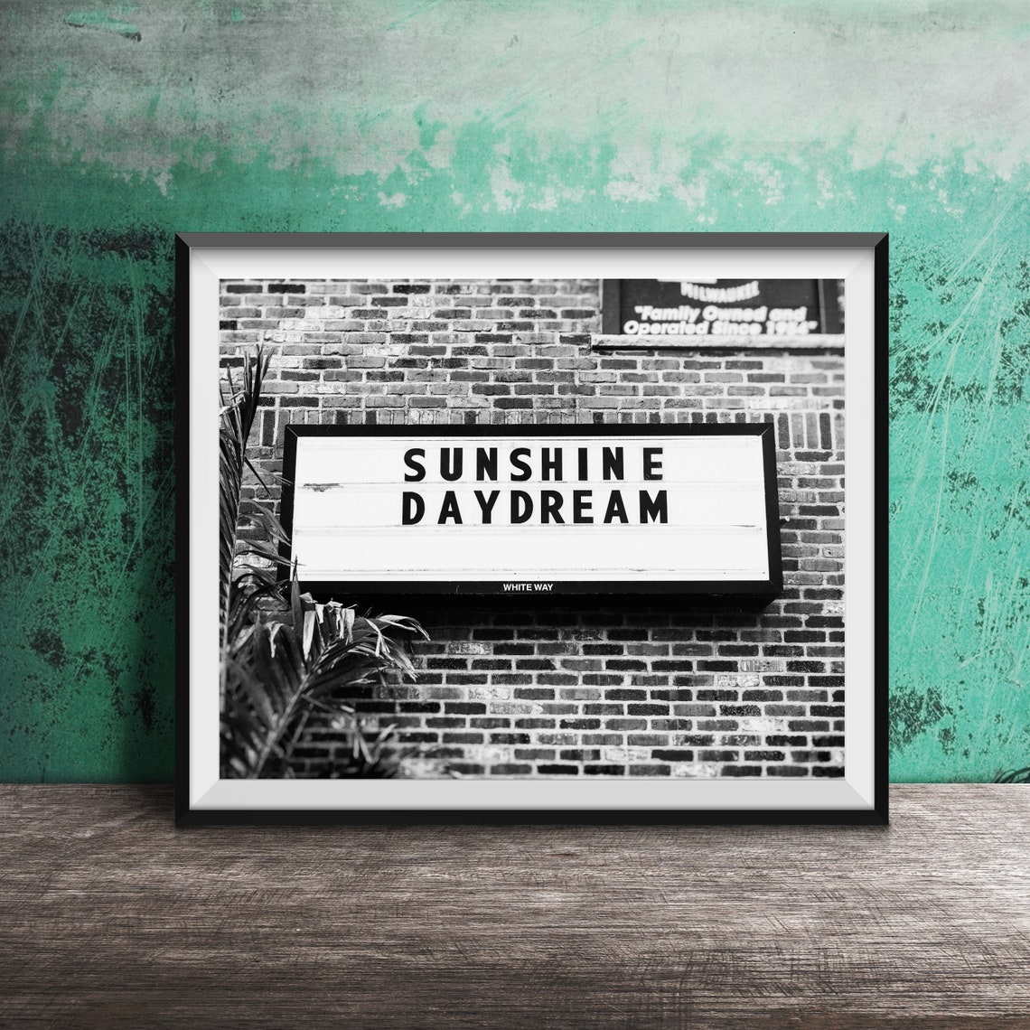 Sunshine Daydream White Marquee Sign Brick Wall Photography Poster - Image 2