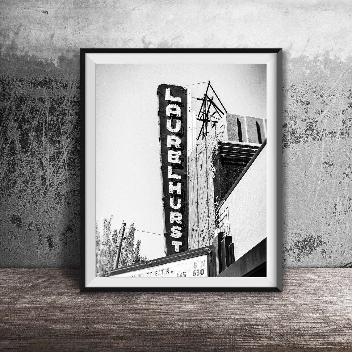 Laurelhurst Theater Tall Maroon Neon Sign Portland Photography Poster - Image 2
