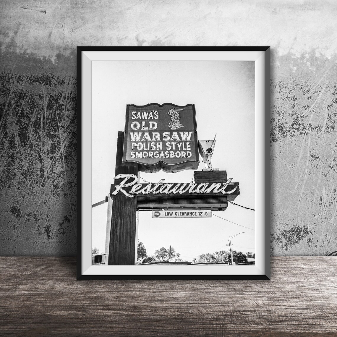 Sawas Old Warsaw Polish Smorgasbord Neon Restaurant Sign Poster - Image 2