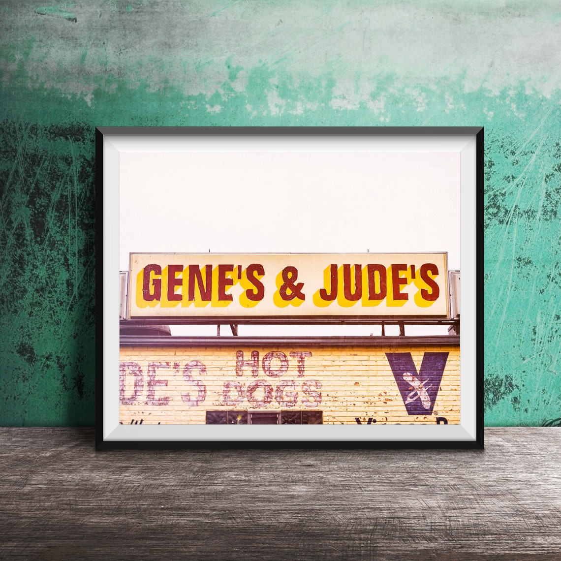 Gene's & Jude's Hot Dogs Sign River Grove Chicago Hot Dog Poster