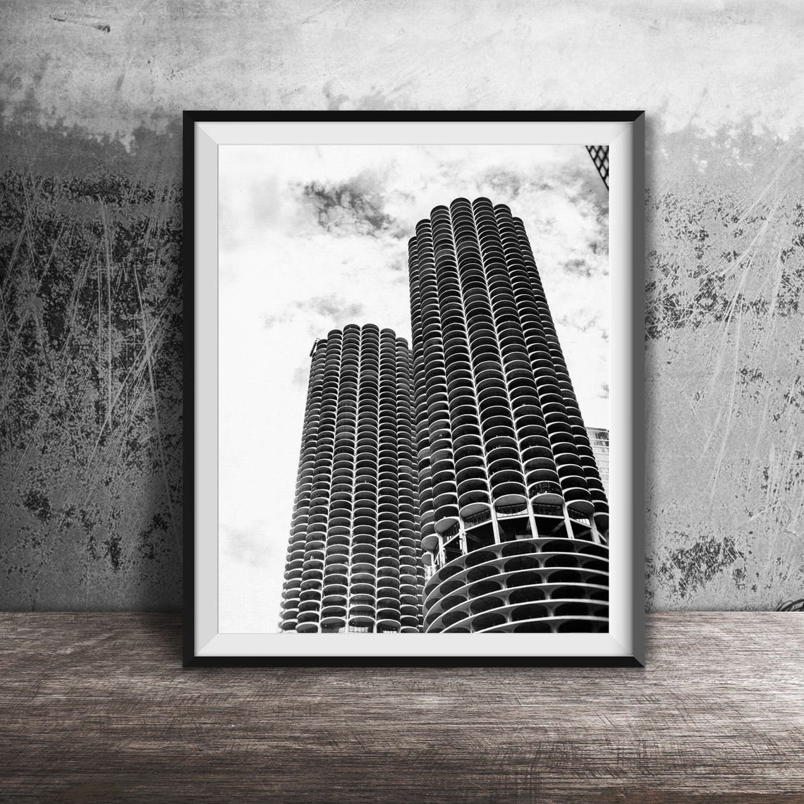 Marina City Chicago Corncob Towers Upward Architecture View Poster - Image 2